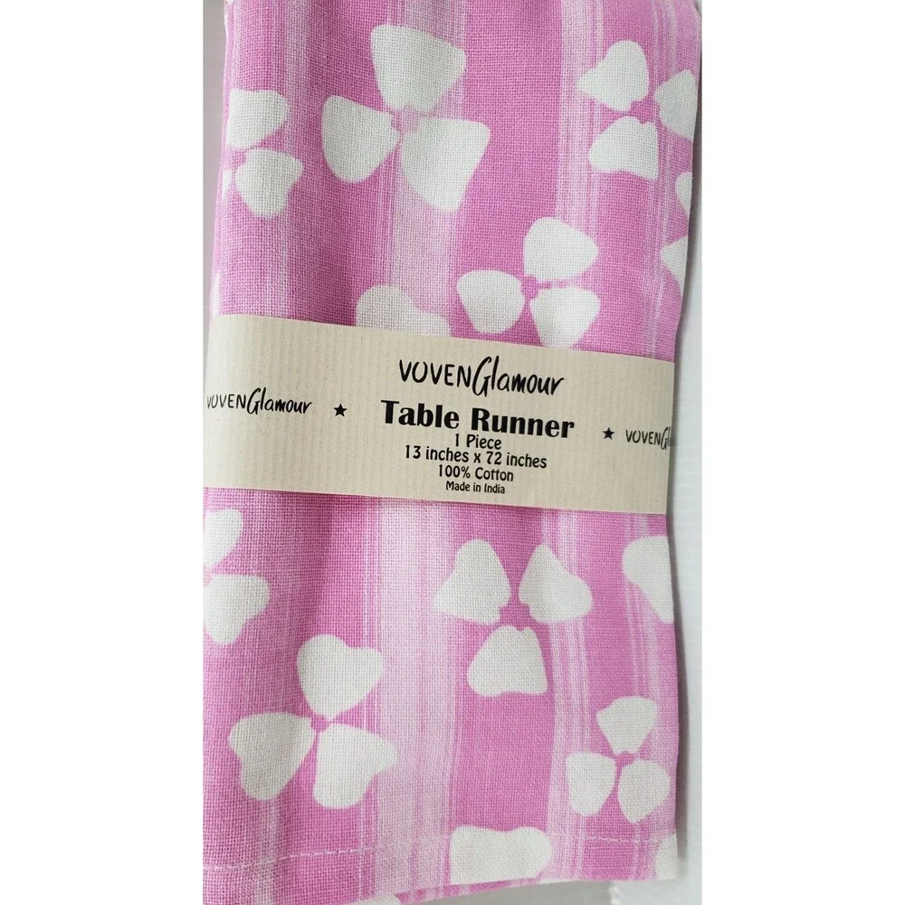 Long Cotton Fabric Printed Table Runner (13